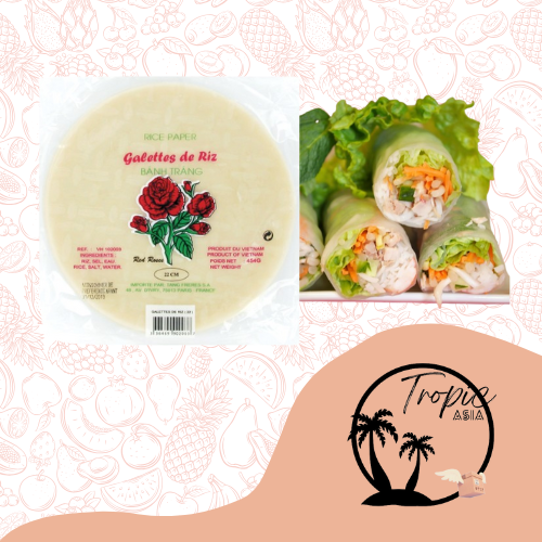 Galette de Riz Ronde Ø22cm - Red Roses - 200g